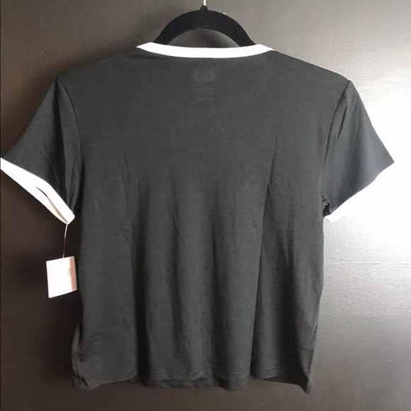 New JUICY COUTURE LA Crest Logo Tee T-shirt Black White Trim California JC Girls - Picture 5 of 11